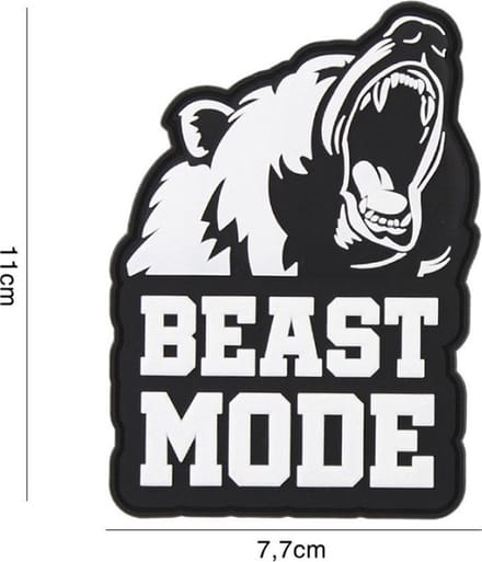 Embleem 3D PVC Beast Mode Zwart