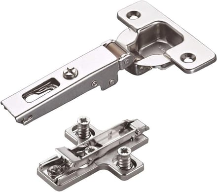 2 x Hoekscharnier 110° met Excentrische Verstelling incl. Montageplaat Hoogte 3 mm