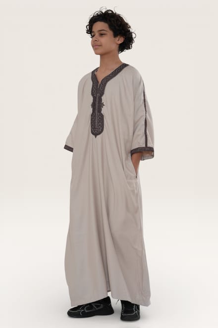Kinderen jongens zalm bordeaux Marokkaanse Thobe gewaad Djellaba Gandoura Eid Jubba- K-HM66