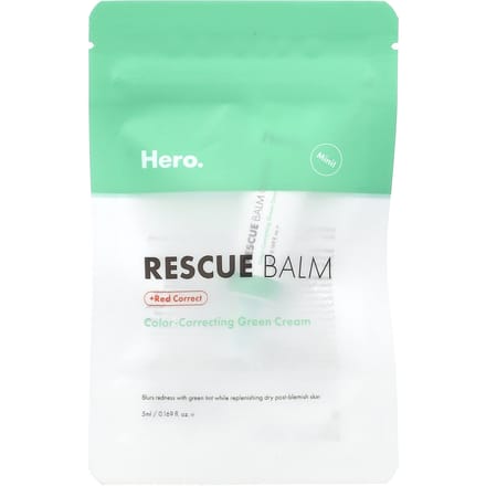 Hero Cosmetics, Rescue Balm + Red Correct, Mini, 0.169 fl oz (5 ml) white