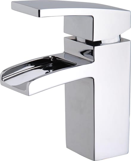 Wiesbaden Rombo Wastafel kraan Waterval met Waste - Chroom