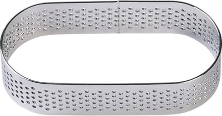 BrandNewCake® Taartring RVS - Ovaal Geperforeerd 8x3,5x2cm - Kookring - Bakring