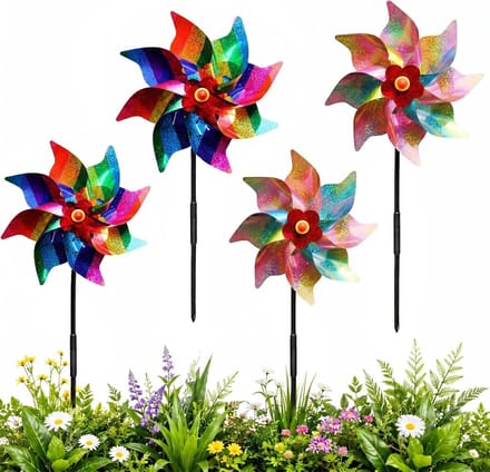 4 stuks windmolens voor vogel- en duivenafweer, ideale vogelverschrikker voor tuin en balkon