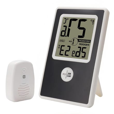 Binnen Buiten Thermometer - Vochtigheidsmeter - Klimaat Monitoren - Draadloze Sensor - 12 x 7.5 cm - Wit