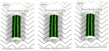 Stern Fabrik Binddraad/wikkeldraad - 3x rolletjes - groen - 50 m x 0,35 mm - hobbydraad/bloemendraad
