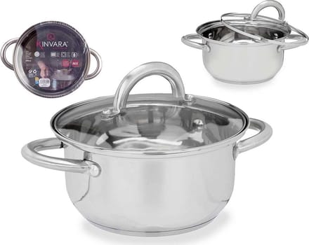 Kinvara Kookpan met Glazen Deksel - 18cm - Inductie - Kleine Pan