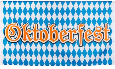vlag Oktoberfest 90x150 cm polyester blauw/wit