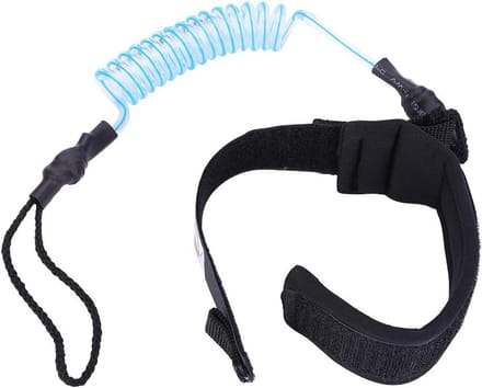 Coiled Spring Surf Leash voor Snowboard en Stand Up Paddle Board - 5mm Leg Rope in Blauw