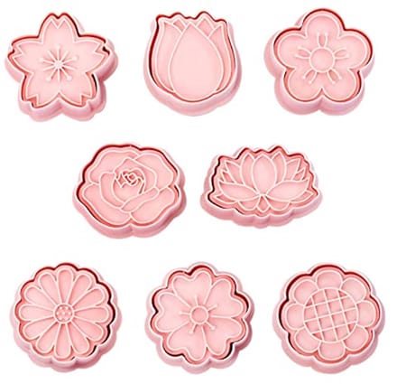 8pcs Easter Cookie Cutters, Plastic 3D Flowers, Cookie Cutters for Cake Decorations, Pastry, Fondant - ShopVlot