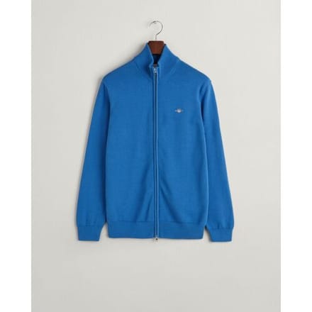 Gant Vest Casual Cotton Zip Cardigan Rich Blue / male
