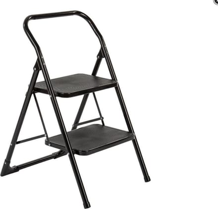 BIG STEP Trapladder 2 brede treden zwart