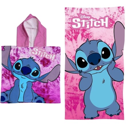 Lilo & Stitch strandset; poncho en strandlaken