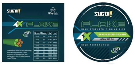 Sugoi Flake Gevlochten Vislijn 250 M Groen 0.300 mm
