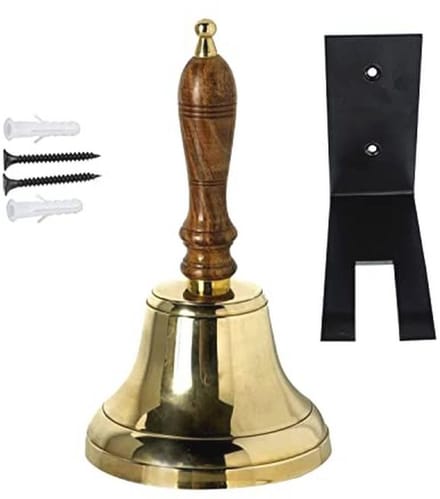 Handbel met Houten Handvat - Vintage Design voor School, Restaurant en Thuisgebruik