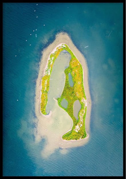 Poster Drone Kraaijenbergse plassen - 50x70cm - Poster Natuur