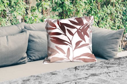 Sierkussen Buiten - Bladeren - Design - Abstract - 60x60 cm - Weerbestendig
