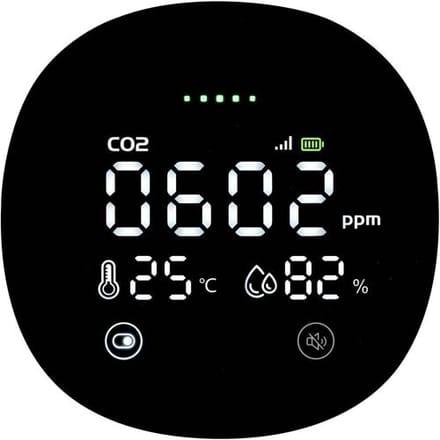 Kooldioxidemelder Met app-besturing werkt op USB Detectie van Kooldioxide