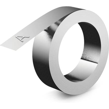 Reliëftape Dymo embossing zelfklevend aluminium 12mm zilver