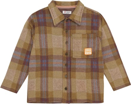 Noppies Overhemd Redkey - Check Pattern Light Brown - Maat 128