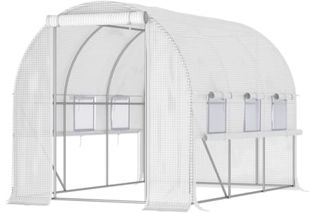 Outsunny Tunnelkas - PE - 295x200x200cm - Wit