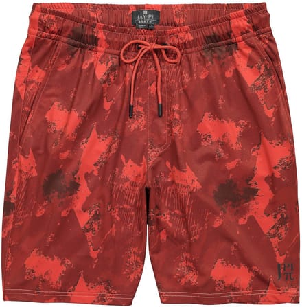 JAY-PI - Heren - Functionele bermuda FLEXNAMIC® fitness QuickDry all-over print - Gebakken klei - Maat L