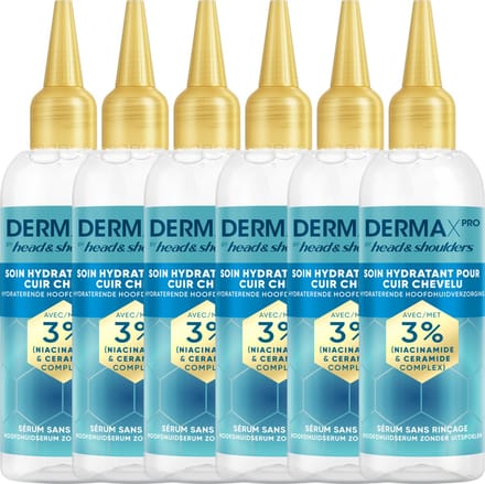 DermaXPro by Head & Shoulders Hydraterende Hoofdhuid Serum - met Niacinamide - 6 x 145 ml