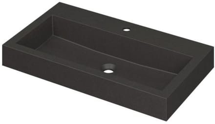 INK Momento Wastafel Quartz met 1 Kraangat - 800x450x90 mm - Quartz Zwart