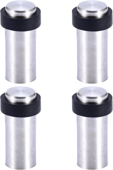 Deurstopper 8cm Vloerbevestigd Roestvrij Staal met Rubber Bumper
