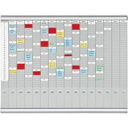 FRANKEN T-Kartentafel Universal Planer (B)1.003 x (H)783 mm Rahmen: Kunststoff, hellgrau, 16 Träger à 35 Schlitze, - 1