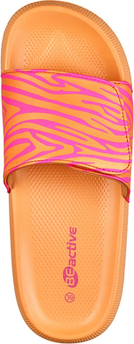 BECO dames slippers Zebra Vibes - oranje/roze - maat 40