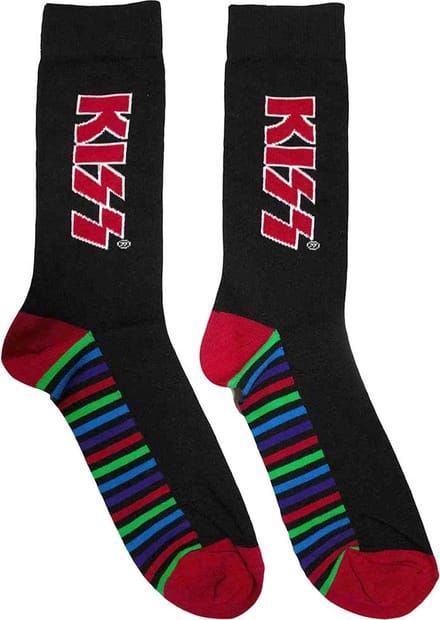 Kiss - Red Logo & Stripes Sokken - EU 39-45 - Zwart