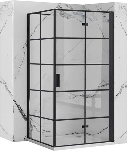 Rea Molier Black 90X90 - 190 cm - Douchecabine - Vierkant - Zwart
