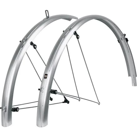 SKS Spatbordenset - Robuuste sandwichconstructie - ASR-veiligheidssysteem - Zilver - 55 mm breed