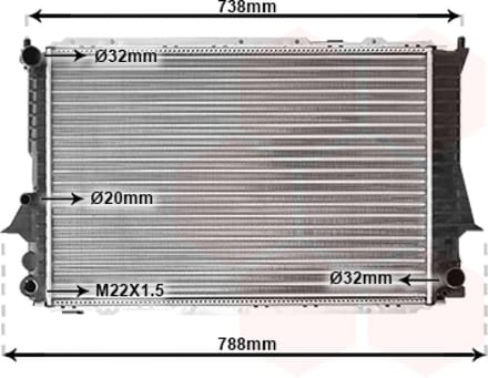 Van Wezel - RADIATOR VOOR AUDI 100 C4 1990-1994 4A0121251G