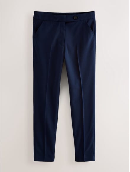Next - Meisjes - Schoolbroek met rechte voorkant - Blauw