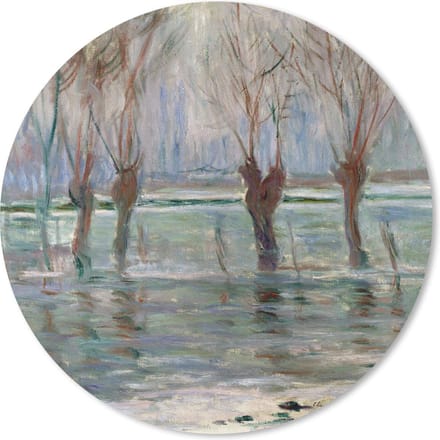 Muismat rond 20x20 cm - Mousepad Watervloed - Claude Monet - Ronde muismatten