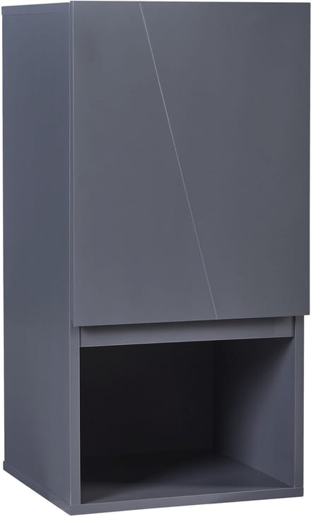 Badkamerkast Overath met deur en open vak grijs 60x30x30 cm [en.casa]