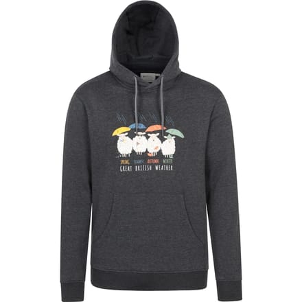Mountain Warehouse Heren Great British Weather Overhead Hoodie (Charcoal)