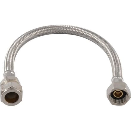 BPE RVS flexibele slang 35cm 1/2" bn.dr. x 15mm knel