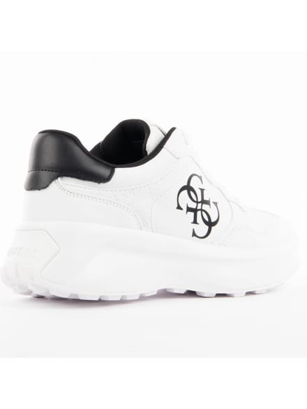 Printed Lace-Up Sneakers with Polyurethane Composition Wo - White