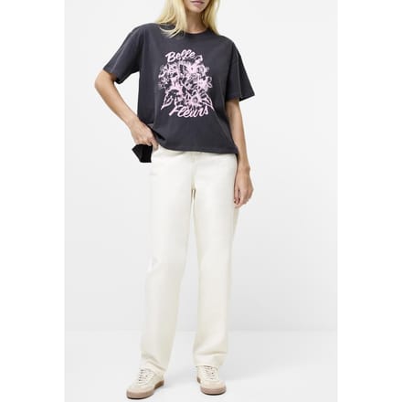 French Connection Belle Fleurs Graphic Tee Graphite/rose Pink Graphite/rose Pi Maat: M | Tops Outlet | Dames | Roze