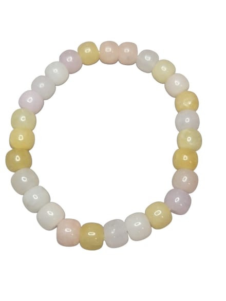 Citrien, rozenkwarts en maansteen armband.
