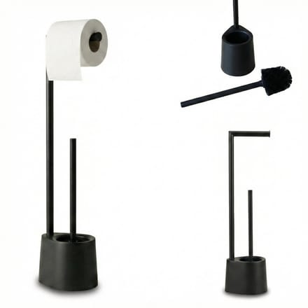 Toiletpapierhouder en WC-borstel STILK, 63 cm