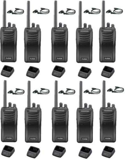 Set van 10 stuks Kenwood TK-3501 met D-shape oortje en laders