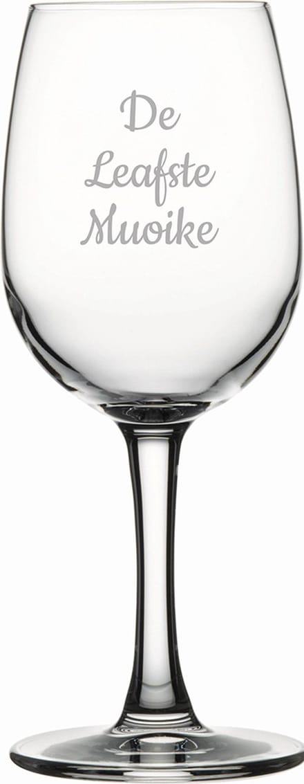 Gegraveerde witte wijnglas 26cl De Leafste Muoike