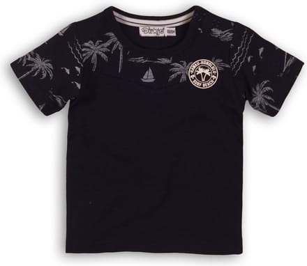 Dirkje - Jongens - Donkerblauw t-shirt palmbomen - Maat 56