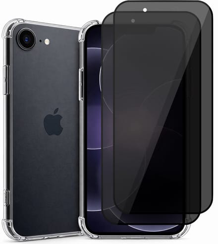 Hoesje geschikt voor iPhone 17e - 2x Privacy Screenprotector Volledig Dekkend Glas - Shockproof Transparant