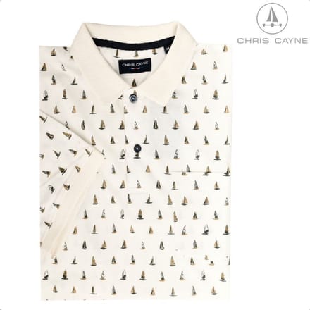 Polo 3026 beige print KM Chris Cayne - maat L