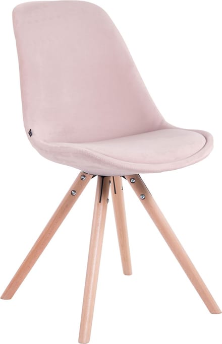 CLP Toulouse Set van 4 Stoelen - Rond frame - Fluweel roze natura