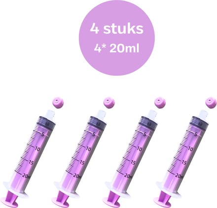 TSD goods - Colostrum / Moedermelk voedingsspuit - incl. afsluitdop - set 4 stuks - 20ML